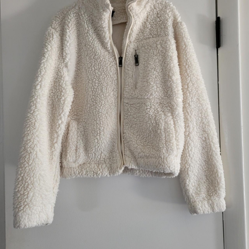 Love tree faux fur zipper jacket